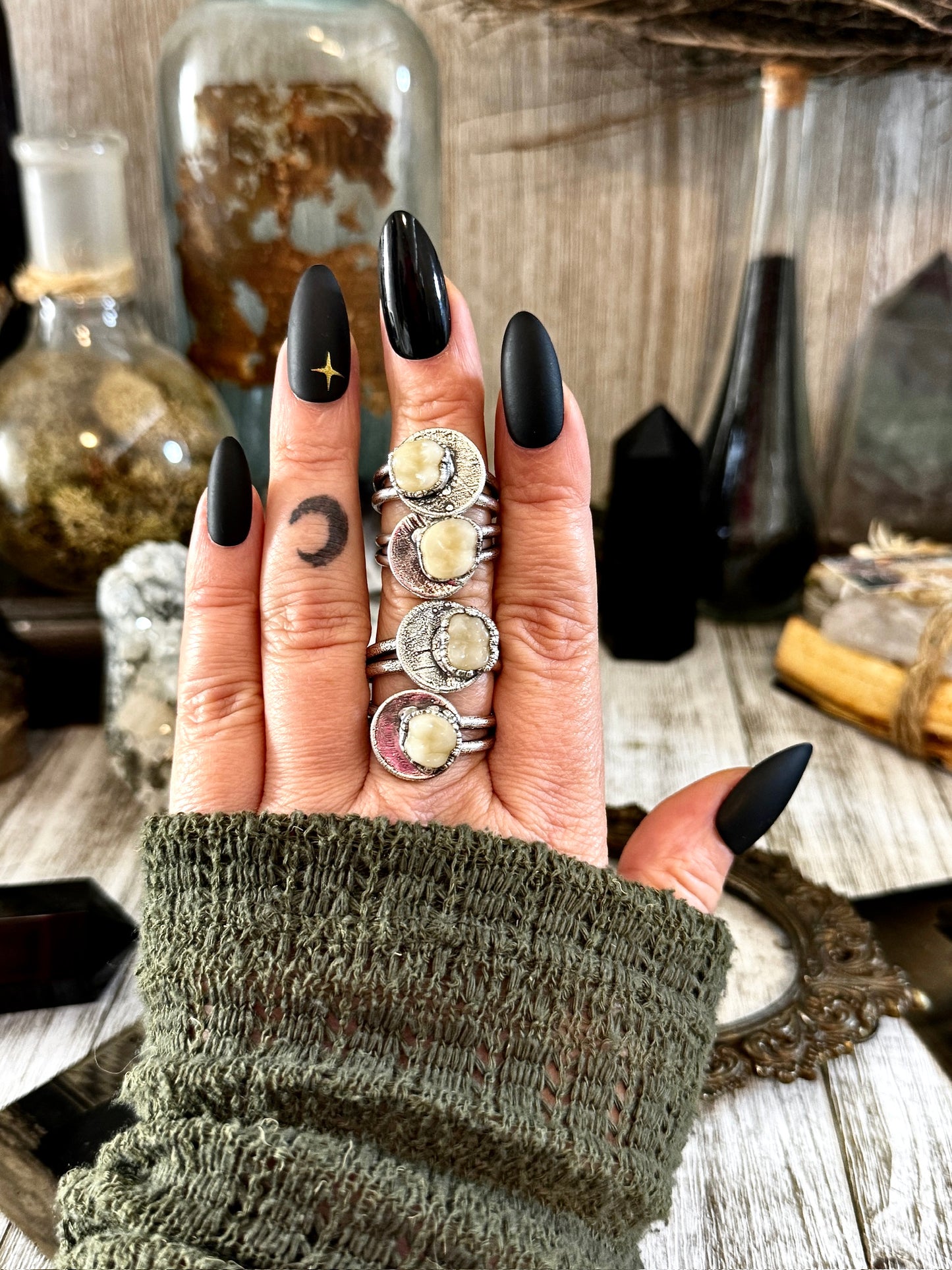 Tooth Ring in Silver Size 7 8 9 10 11 Teeth Jewelry / Foxlark Collection