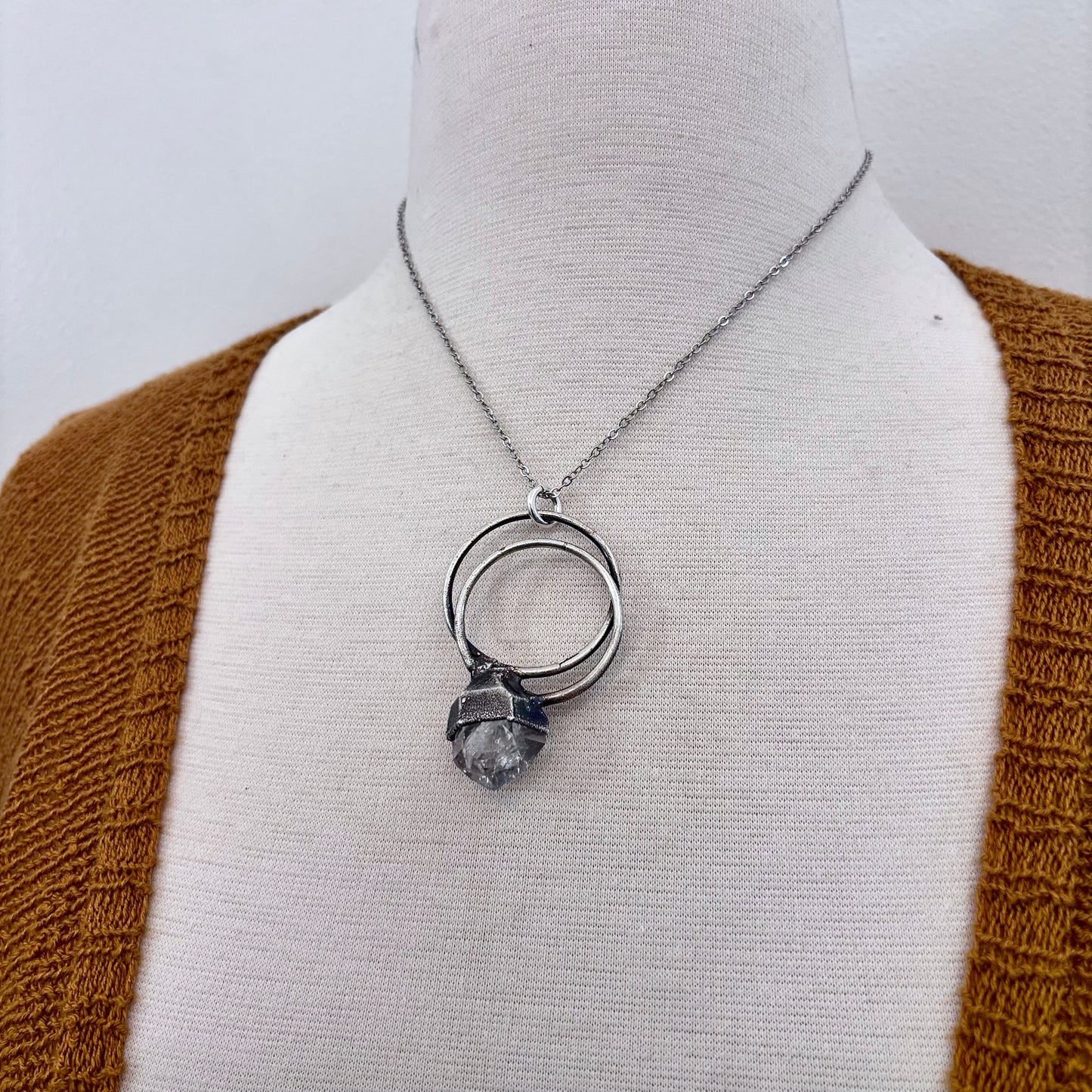 Herkimer Diamond Crystal Necklace in Fine Silver / Foxlark Collection - One of a Kind