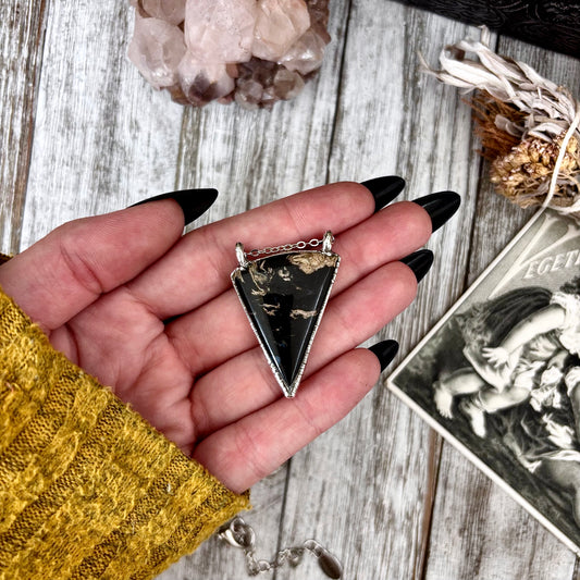 Fossilized Palm Root Crystal Necklace in Fine Silver / Foxlark Collection - One of a Kind