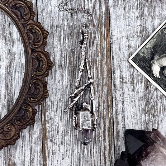 Raw Vera Cruz Amethyst Crystal Necklace in Silver / Sticks & Stones Collection