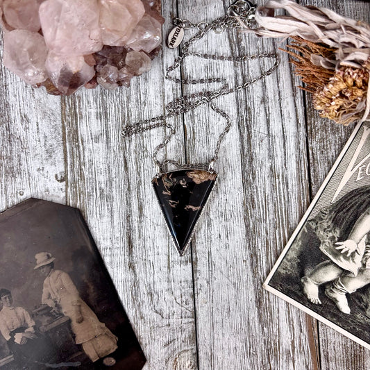 Fossilized Palm Root Crystal Necklace in Fine Silver / Foxlark Collection - One of a Kind