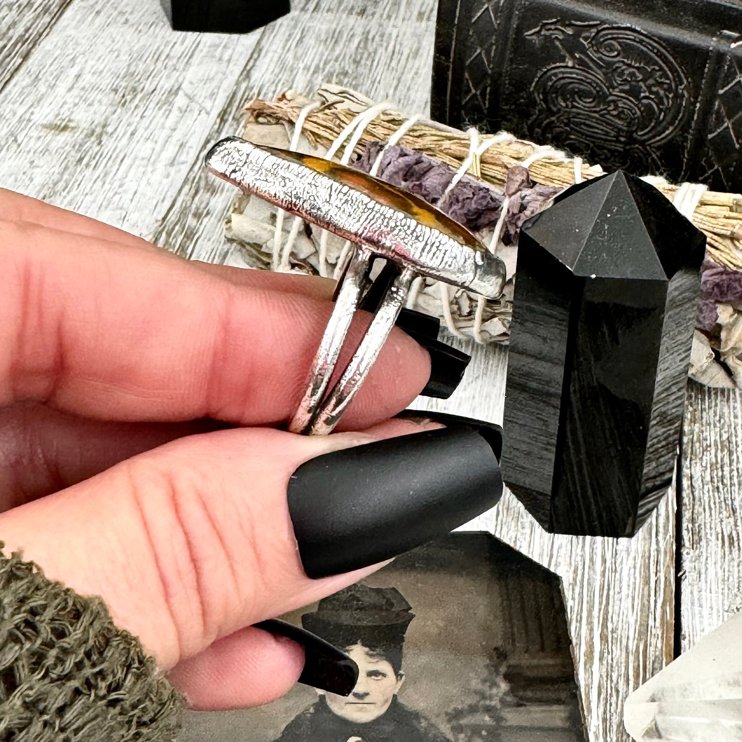 Ocean Jasper Ring Silver Size 7 8 9 10 / Foxlark Collection