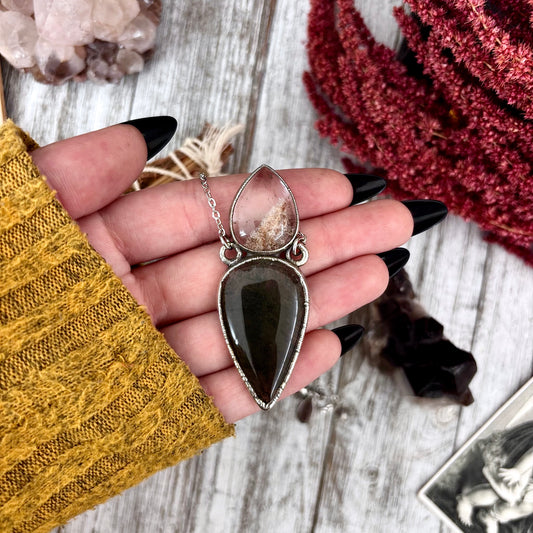 Multi Stone Garden Quartz Moss Agate Necklace Silver / Foxlark Collection