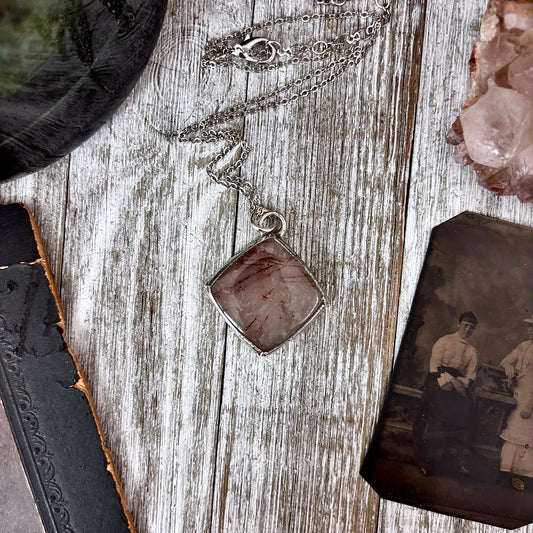 Rutilated Quartz Crystal Necklace in Fine Silver / Foxlark Collection - One of a Kind