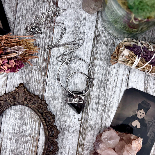 Raw Smoky Quartz Crystal  Necklace in Fine Silver / Foxlark Collection - One of a Kind