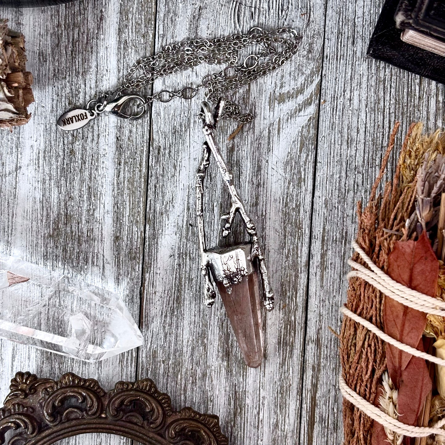 Rutilated Quartz Crystal Necklace in Silver / Sticks & Stones Collection