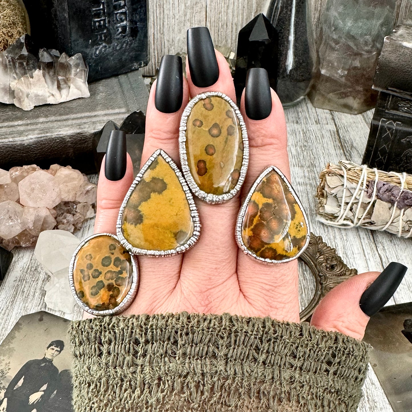 Ocean Jasper Ring Silver Size 7 8 9 10 / Foxlark Collection