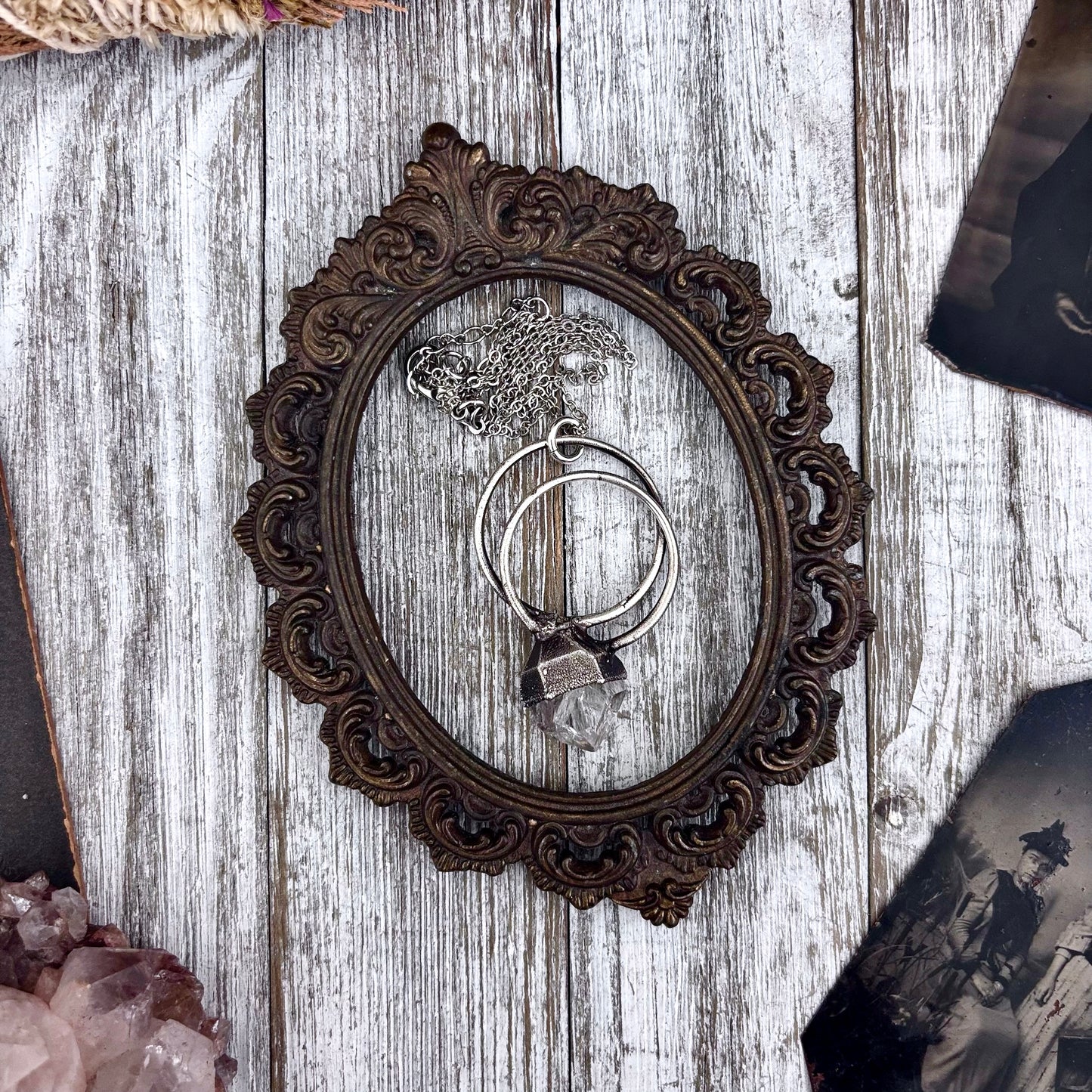 Herkimer Diamond Crystal Necklace in Fine Silver / Foxlark Collection - One of a Kind