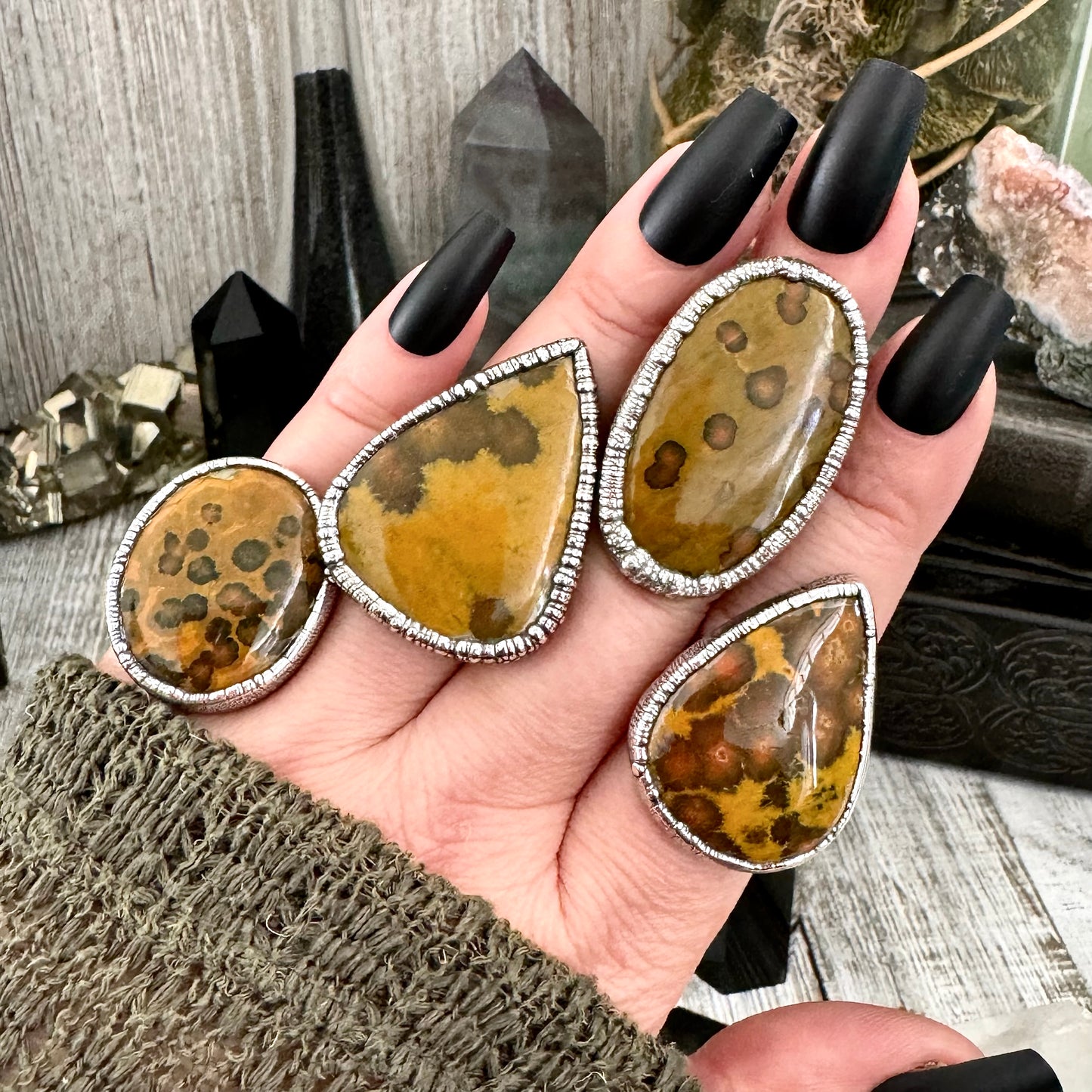 Ocean Jasper Ring Silver Size 7 8 9 10 / Foxlark Collection