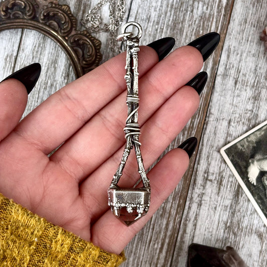 Garden Quartz Crystal Necklace in Silver /Sticks & Stones Collection