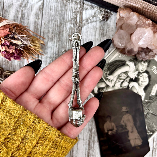 Sticks & Stones Collection- Garden Quartz Crystal Necklace in Silver