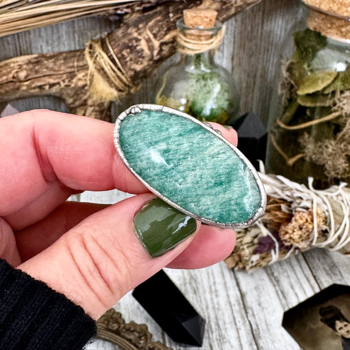 Aquamarine Ring Size 8.5 / Foxlark Crystal Jewelry Collection