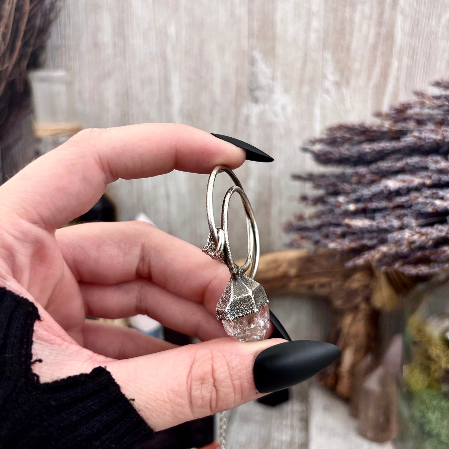 Herkimer Diamond Crystal Necklace in Fine Silver / Foxlark Collection - One of a Kind