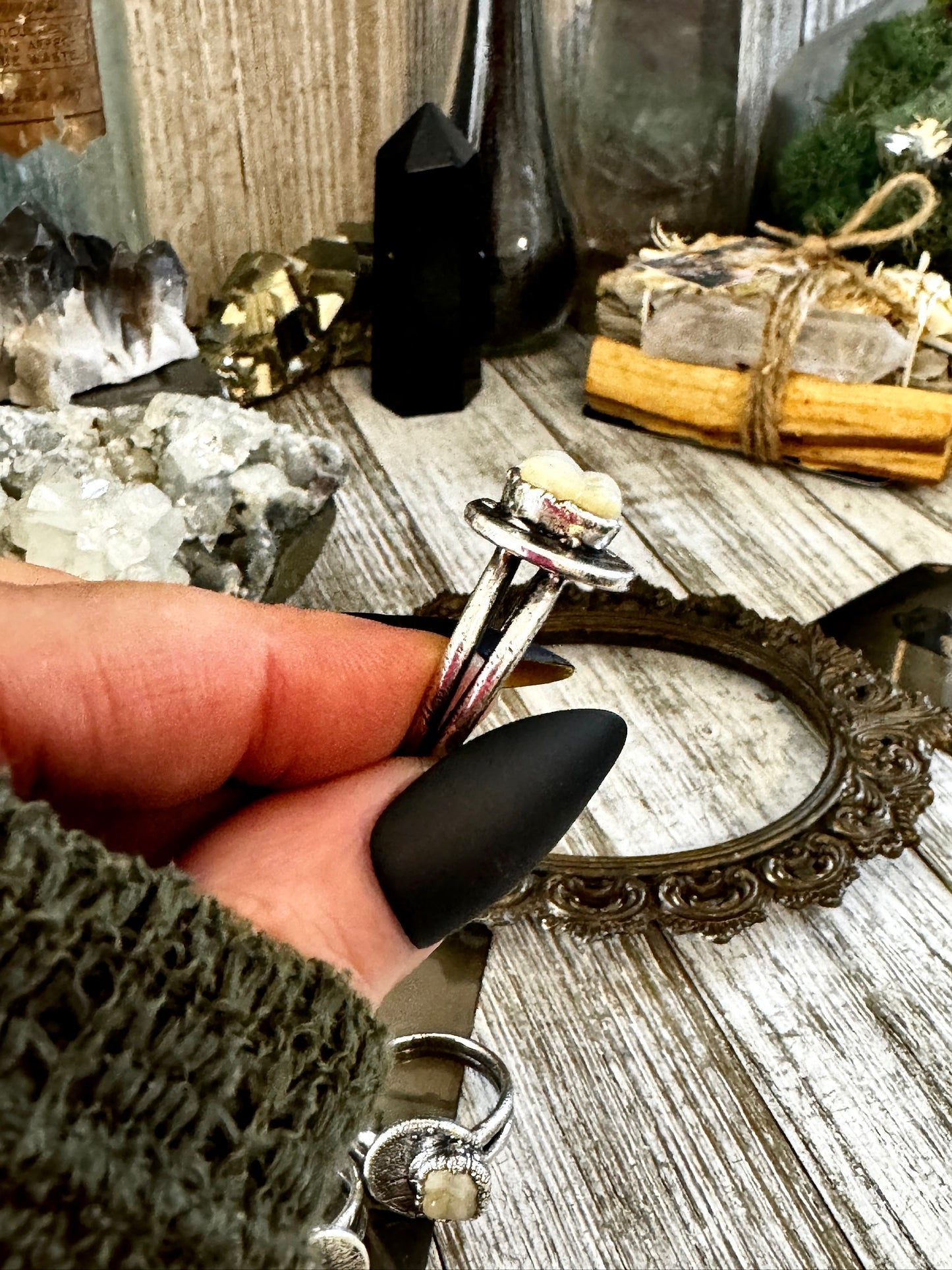 Tooth Ring in Silver Size 7 8 9 10 11 Teeth Jewelry / Foxlark Collection