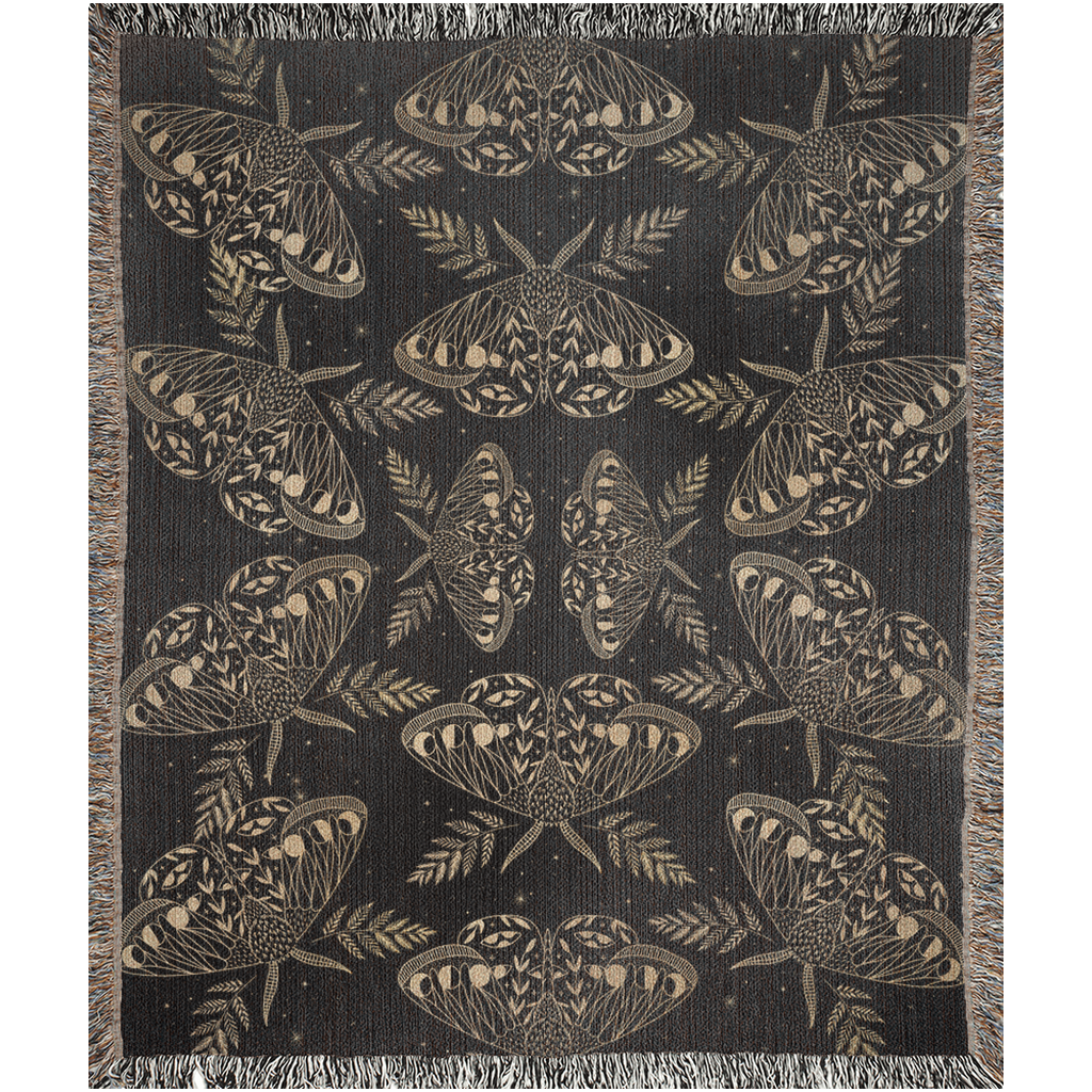 Mythical Moths - Woven Blanket - Foxlark Crystal Jewelry