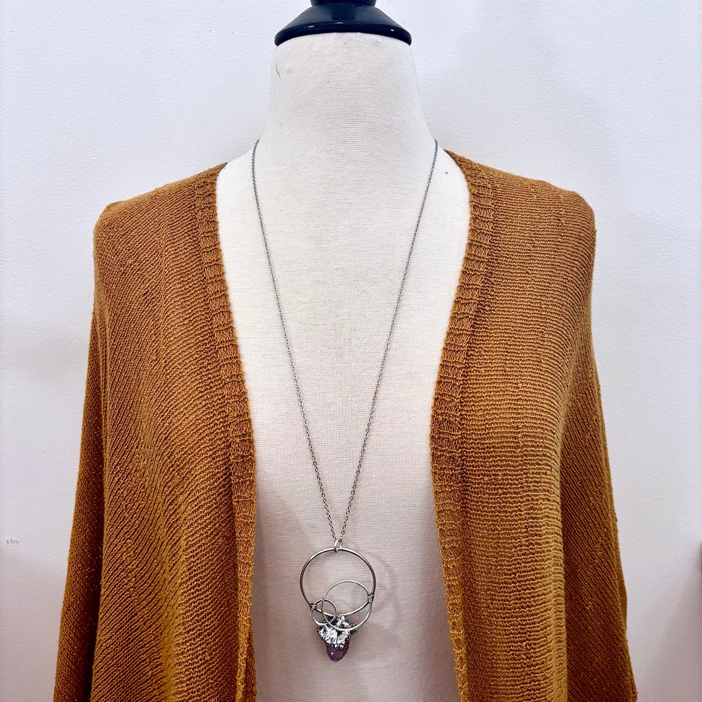 Raw Spirit Quartz Crystal Necklace in Fine Silver / Foxlark Collection - One of a Kind
