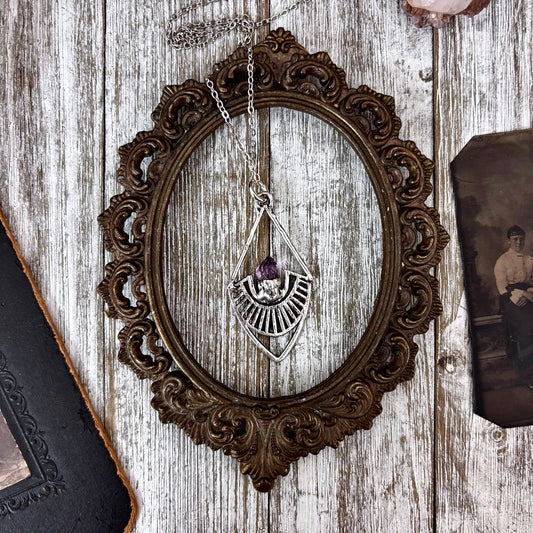 Raw Amethyst Necklace in Fine Silver / Foxlark Collection - One of a Kind