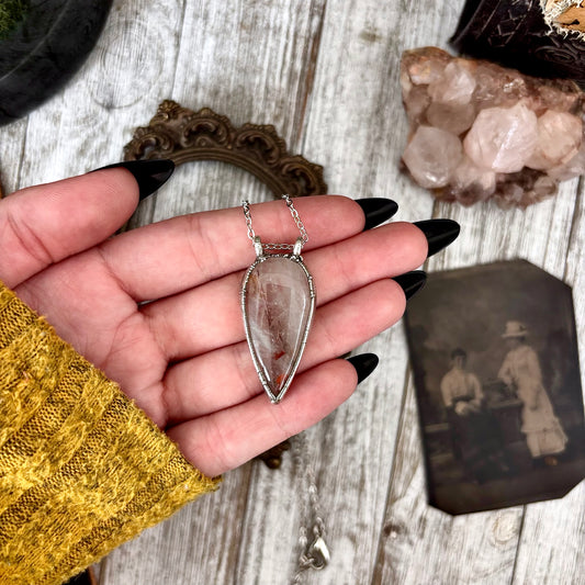Rutilated Quartz Crystal Necklace in Fine Silver / Foxlark Collection - One of a Kind