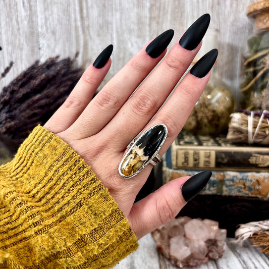 Fossilized Palm Root Ring Size 6.5 / Foxlark Crystal Jewelry Collection