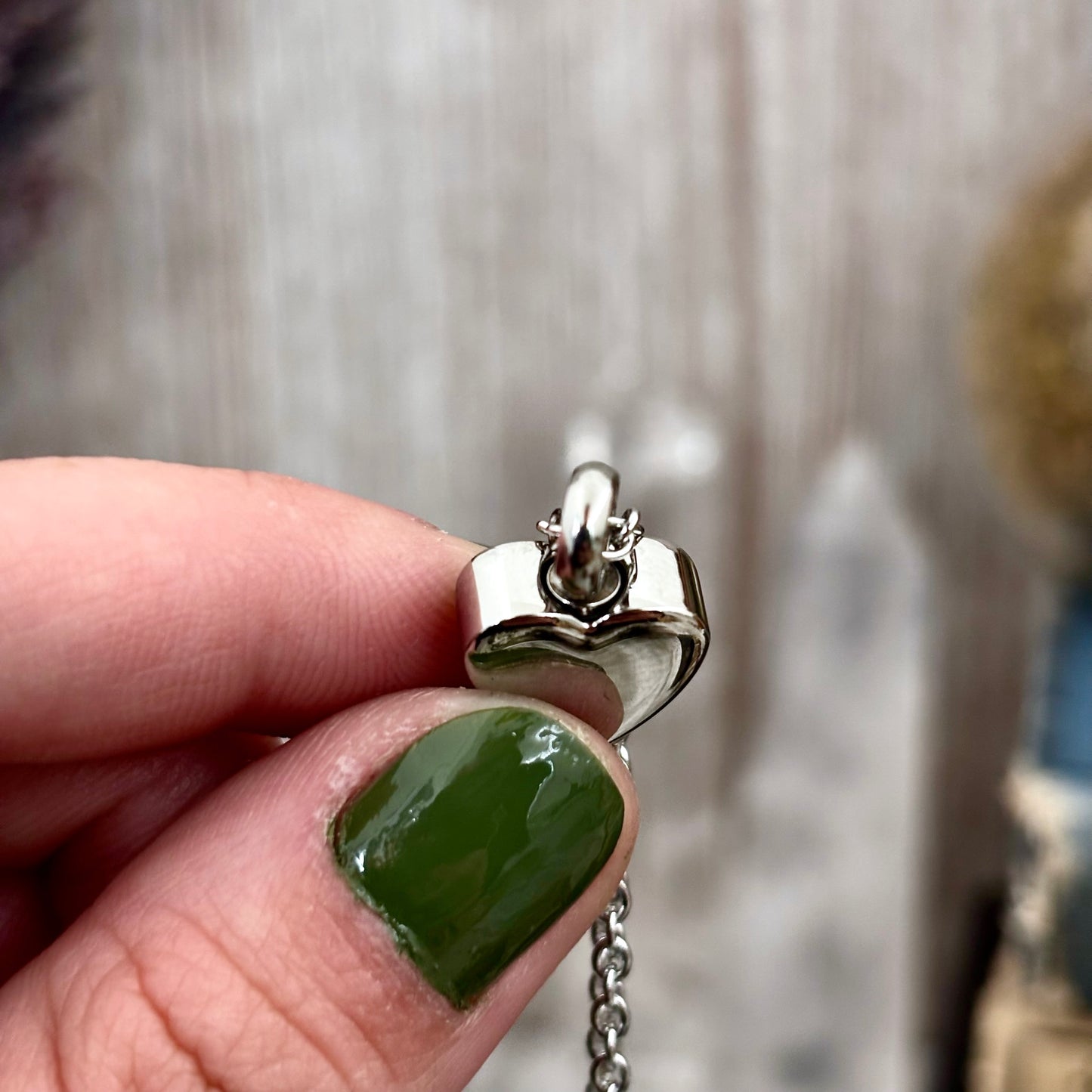 Tiny Heart Urn Necklace - Stainless Steel / Cremation Necklace Memorial Jewelry