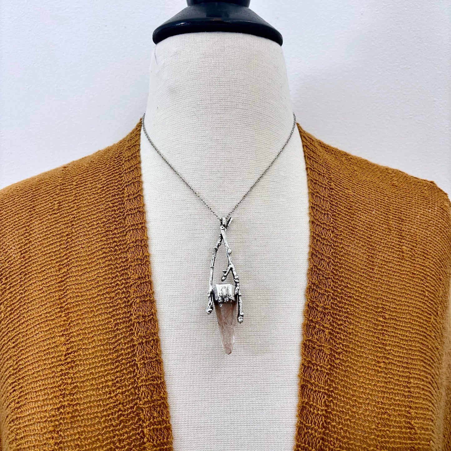 Rutilated Quartz Crystal Necklace in Silver / Sticks & Stones Collection