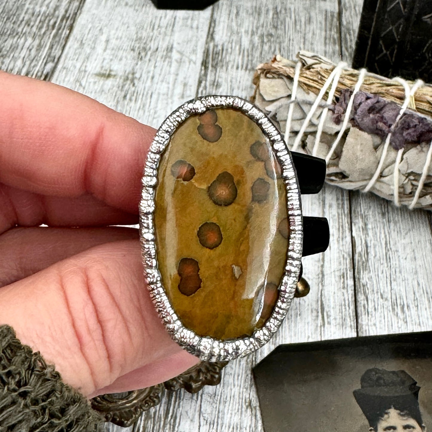 Ocean Jasper Ring Silver Size 7 8 9 10 / Foxlark Collection
