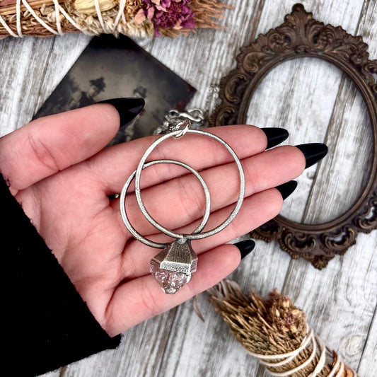 Herkimer Diamond Crystal  Necklace in Fine Silver / Foxlark Collection - One of a Kind