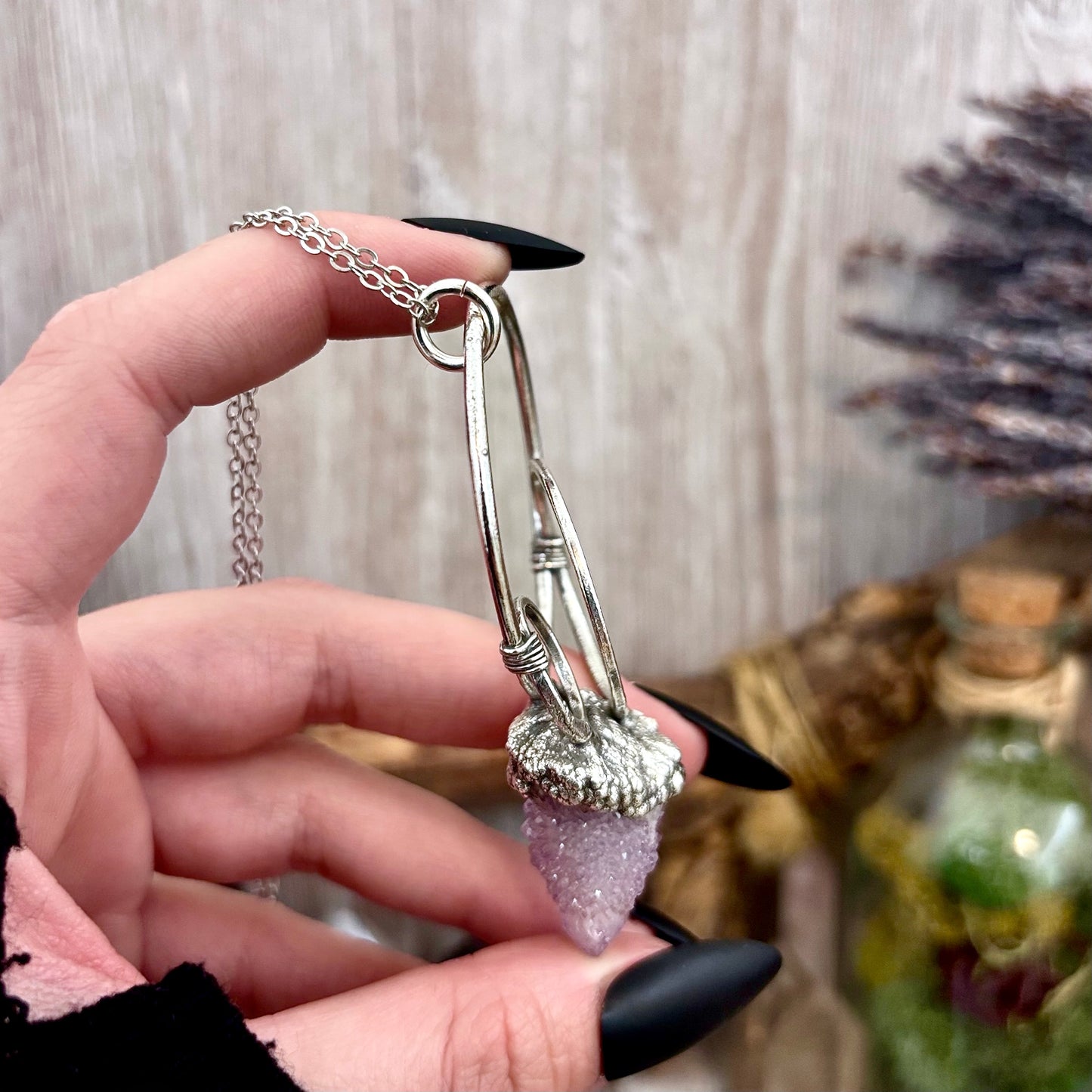 Raw Spirit Quartz Crystal Necklace in Fine Silver / Foxlark Collection - One of a Kind