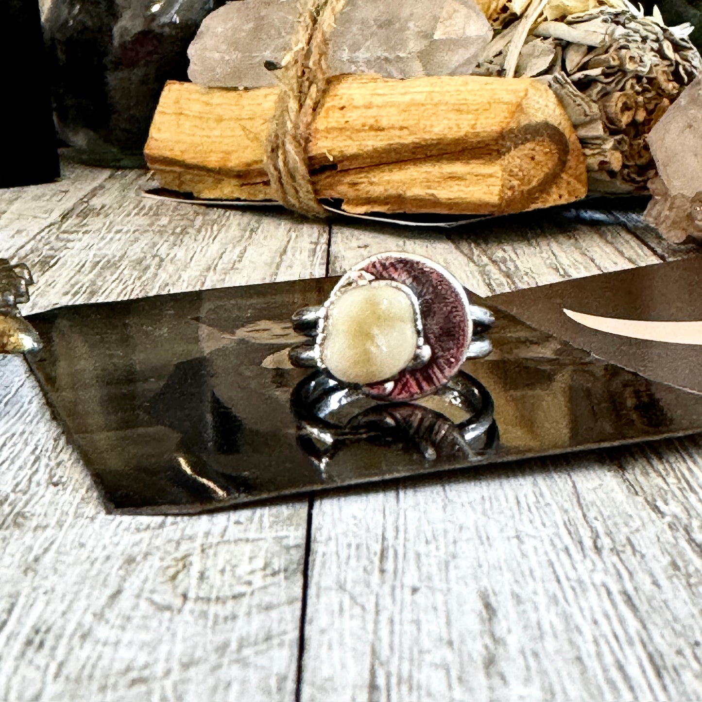 Tooth Ring in Silver Size 7 8 9 10 11 Teeth Jewelry / Foxlark Collection