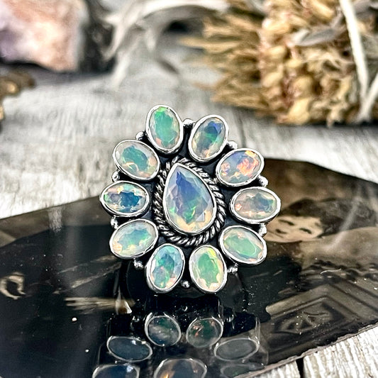 Large Adjustable Ethiopian Opal Statement Ring  / Curated by FOXLARK Collection