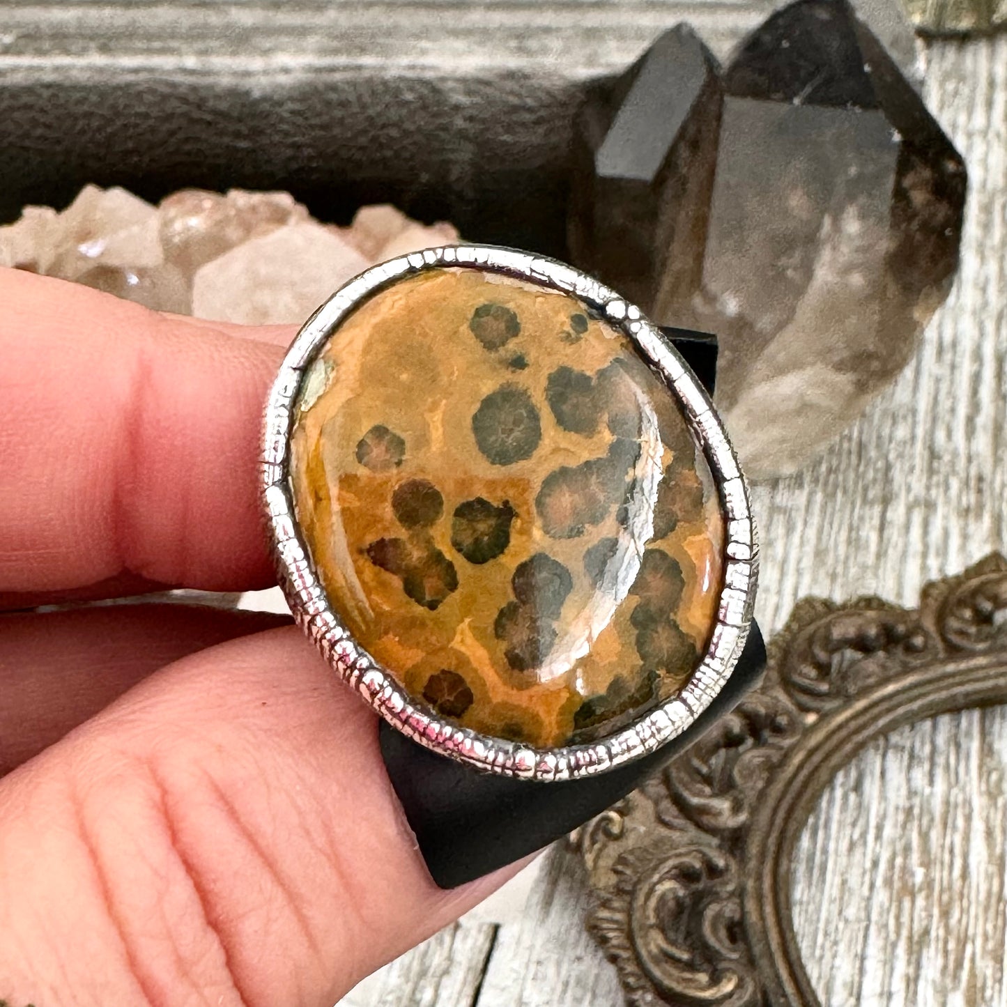 Ocean Jasper Ring Silver Size 7 8 9 10 / Foxlark Collection