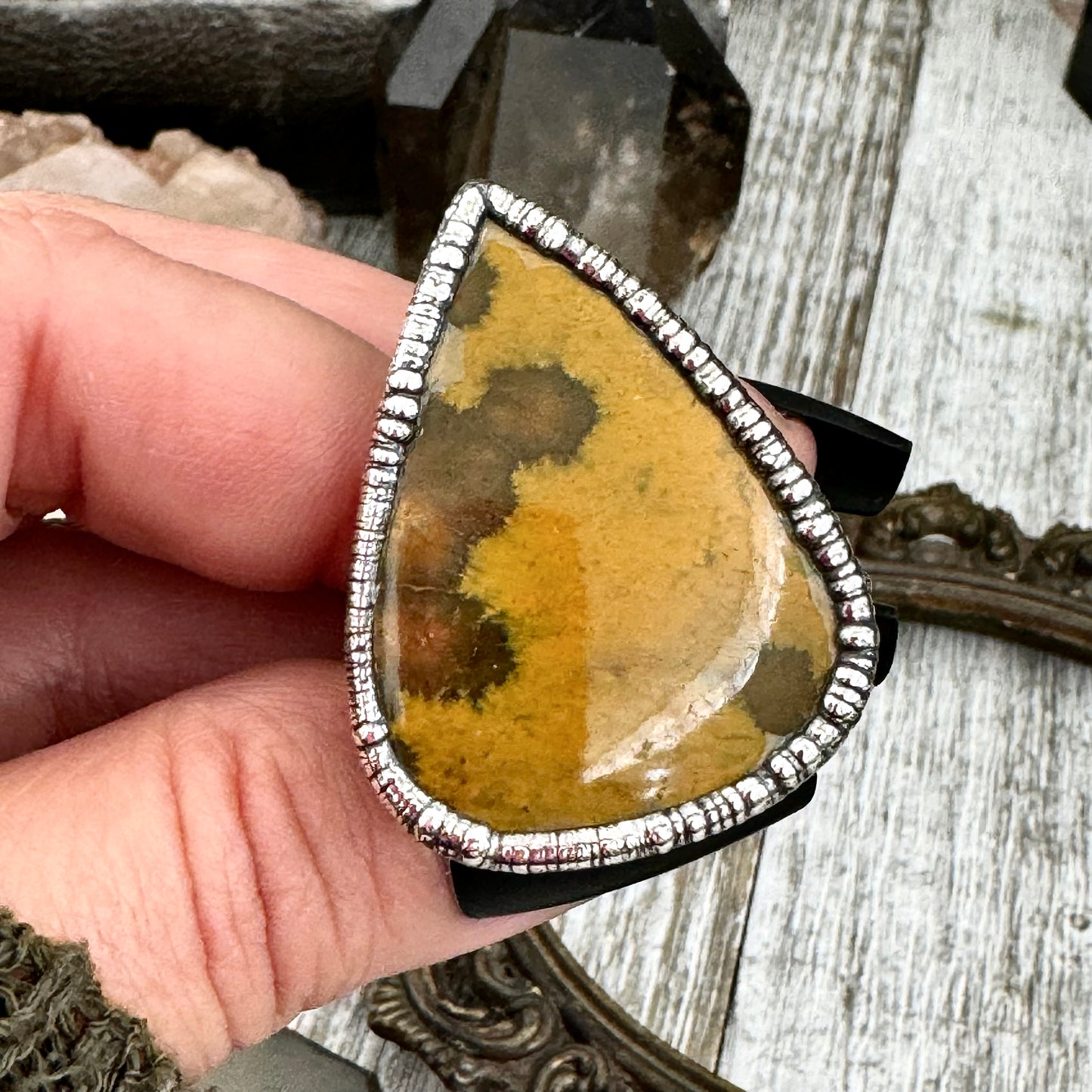Ocean Jasper Ring Silver Size 7 8 9 10 / Foxlark Collection