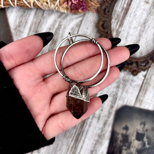 Raw Smoky Quartz Crystal  Necklace in Fine Silver / Foxlark Collection - One of a Kind