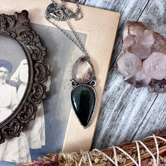 Multi Stone Garden Quartz Moss Agate Necklace Silver / Foxlark Collection