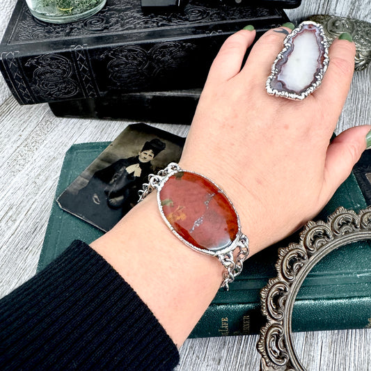 The Colossal Collection - Red Jasper Crystal Bracelet Fine Silver / One of a Kind