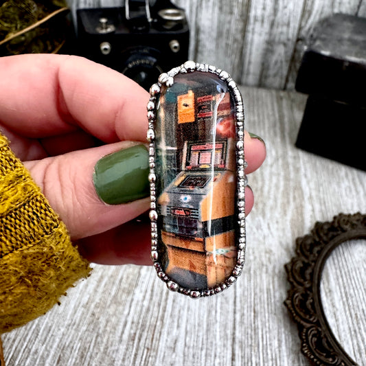 Road To Nowhere - Vintage Slot Machine Ring Fine Silver Size 9 / One of a Kind