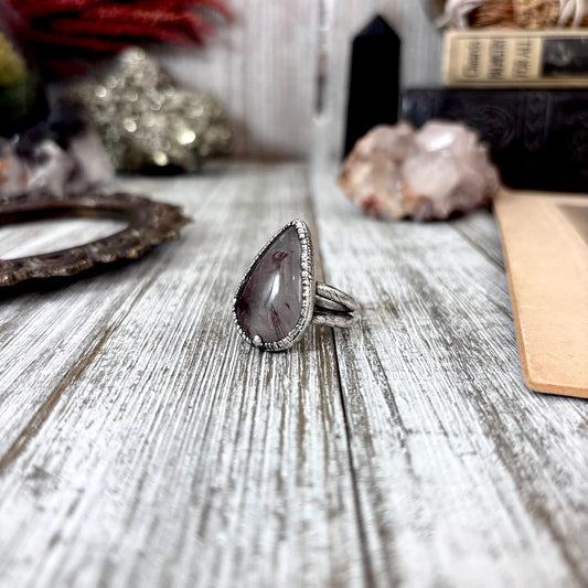 Rutilated Quartz Crystal Ring Fine Silver Size 7 / Foxlark Collection - One of a Kind