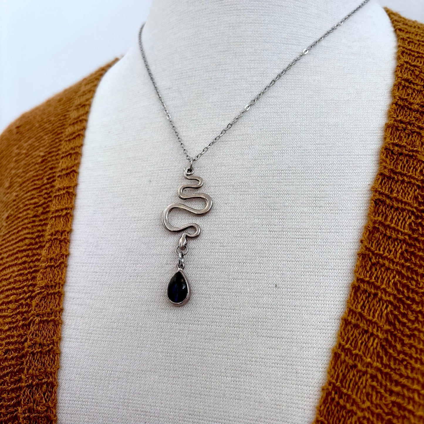 Snake Labradorite Talisman Necklace / Talisman Collection-Sterling Silver