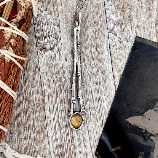 Citrine Crystal Necklace in Silver / Sticks & Stones Collection