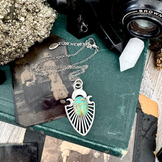 Tibetan Turquoise Necklace in Fine Silver / Foxlark Collection - One of a Kind