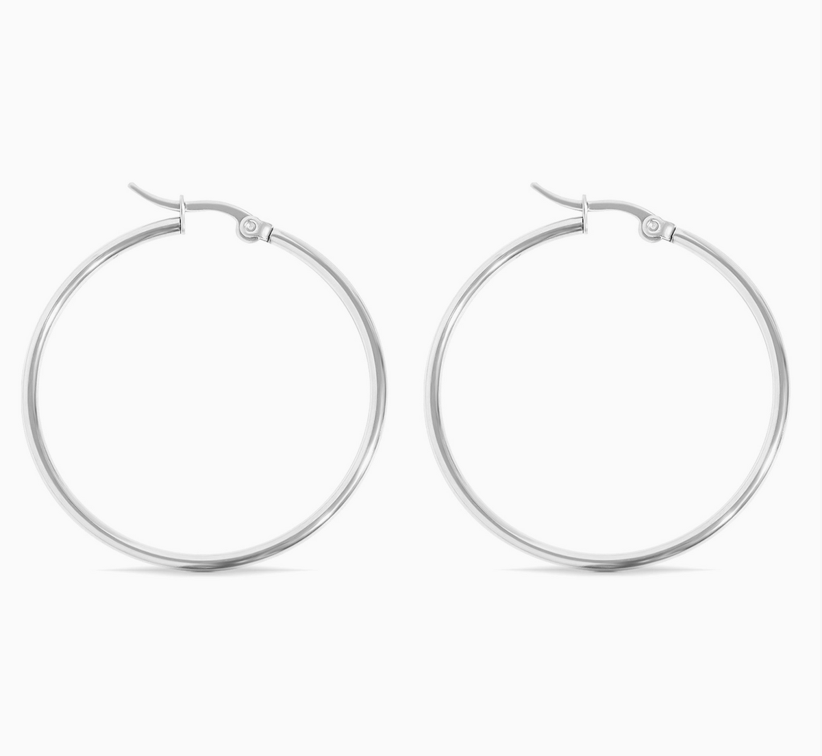 Tiny Trinkets Collection- Stainless Steel Round Tube Hoop Earrings / Curated Collection