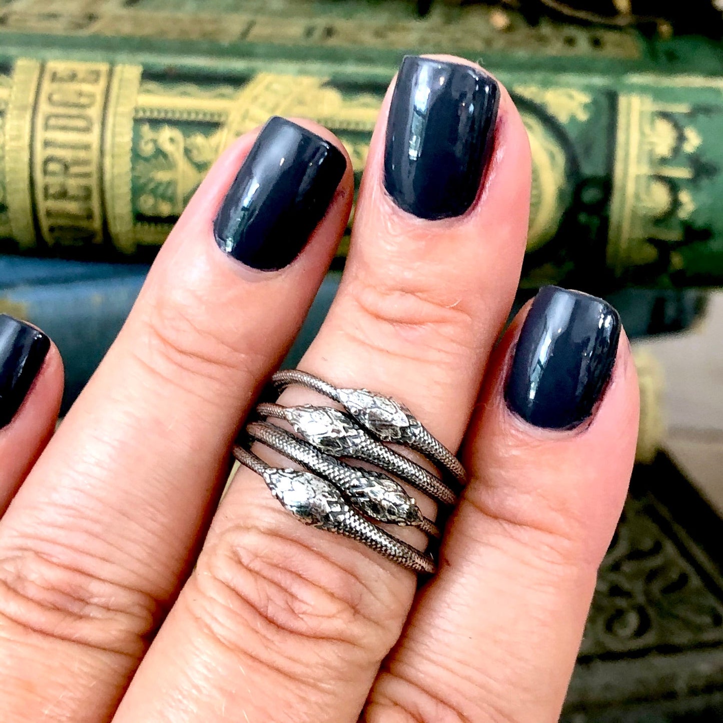 Ouroboros Snake Ring in Sterling Silver / Size 7 8 9 10 11 Curated Collection.