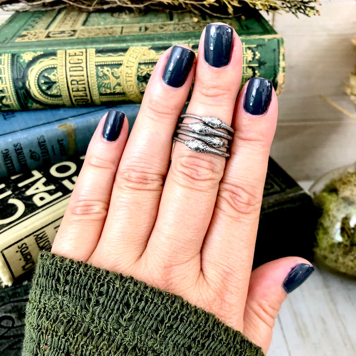 Ouroboros Snake Ring in Sterling Silver / Size 7 8 9 10 11 Curated Collection.