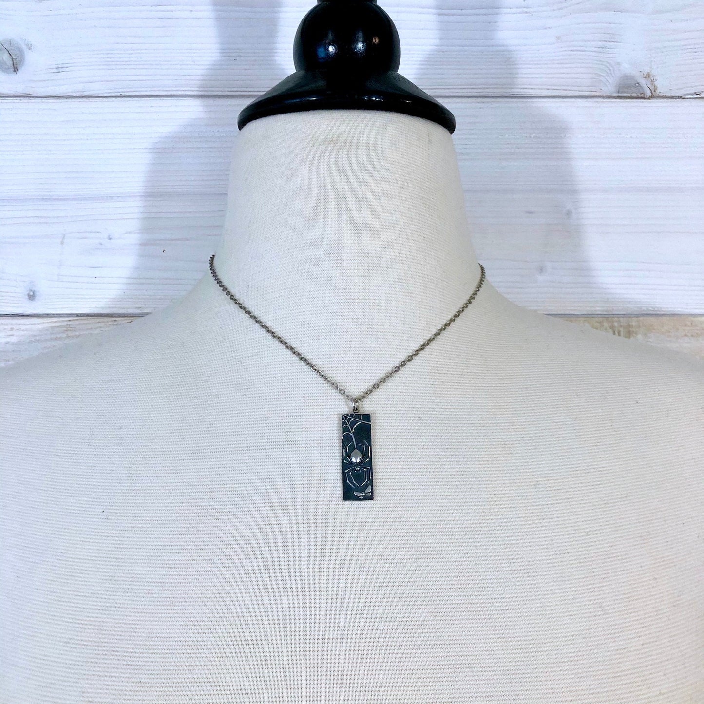 Tiny Talisman Collection - Sterling Silver Spider Necklace Pendant 32mm /.