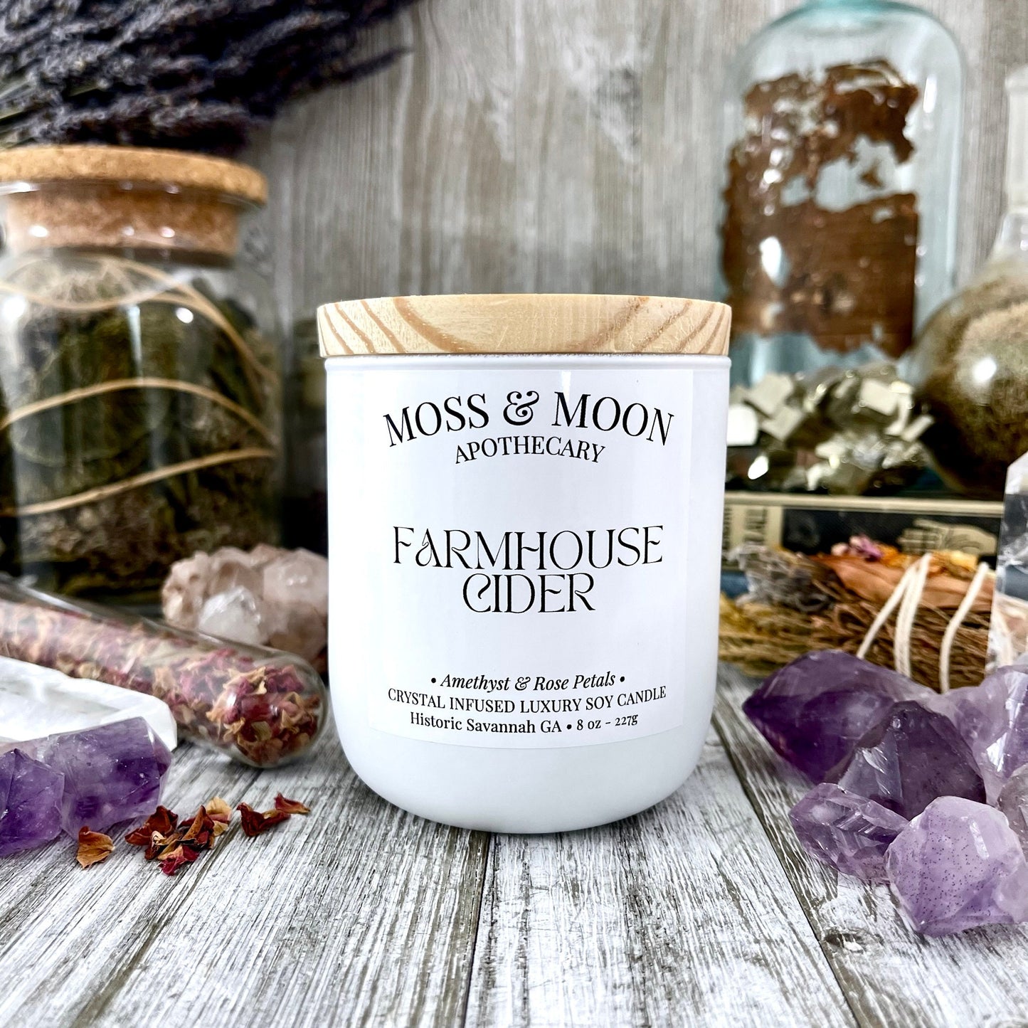 amethyst candle, Apple Cider Candle, aromatherapy candle, Candles, Candles & Holders, Container Candles, crystal candle, Crystal Candles, crystal healing, eco-friendly candle, Etsy ID: 1460014119, farmhouse cider, handmade candle, Home & Living, Home Deco
