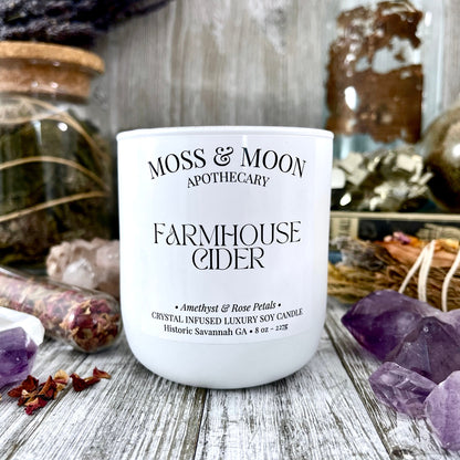 amethyst candle, Apple Cider Candle, aromatherapy candle, Candles, Candles & Holders, Container Candles, crystal candle, Crystal Candles, crystal healing, eco-friendly candle, Etsy ID: 1460014119, farmhouse cider, handmade candle, Home & Living, Home Deco