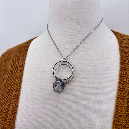 Herkimer Diamond Crystal  Necklace in Fine Silver / Foxlark Collection - One of a Kind