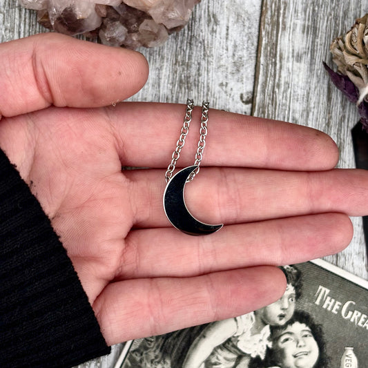 Crescent Moon Urn Necklace - Stainless Steel / Cremation Necklace Memorial Jewelry