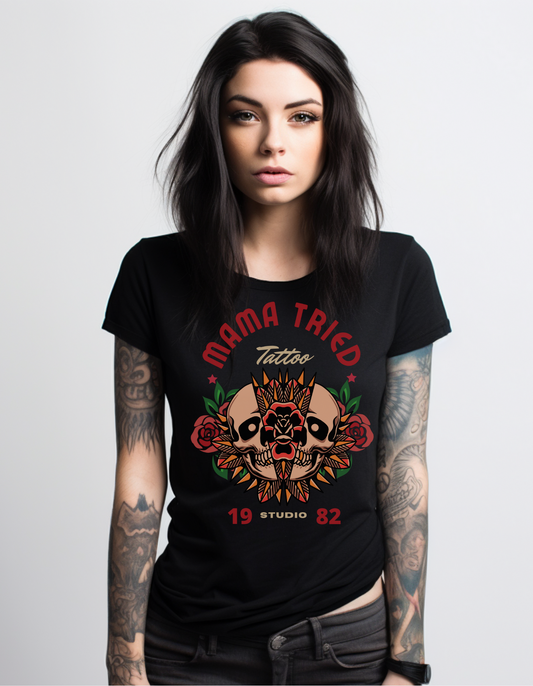 Mama Tried Tattoo T-shirt / Traditional Tattoo Tee Shirt / Punk Rock Clothing Tshirt Rockabilly Psychobilly Freak Goth - Foxlark Crystal Jewelry