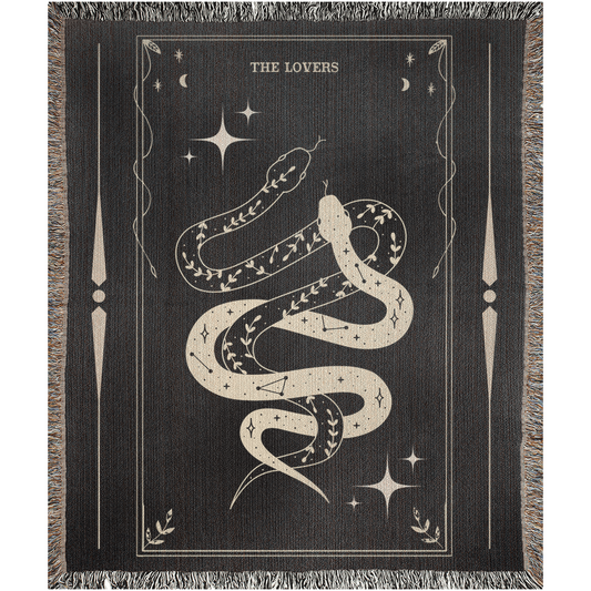 The Lovers Tarot - Woven Blanket